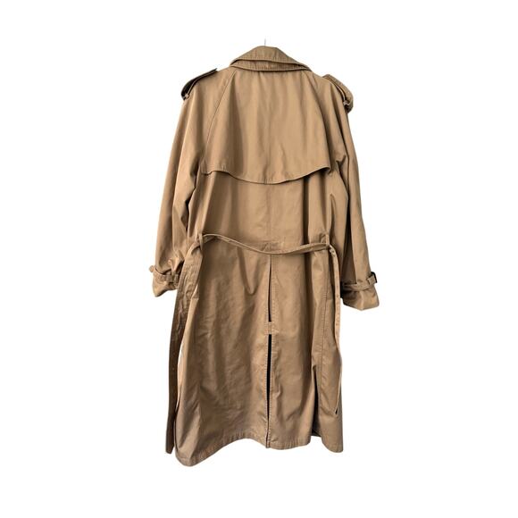 Vintage Chaps Ralph Lauren Men’s 44R Trench Coat Classic Khaki Wool Liner - Picture 10 of 10